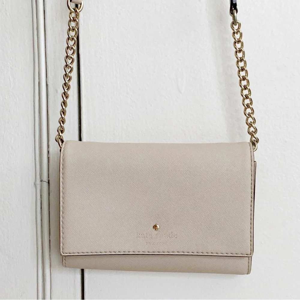 Kate Spade Cedar Street Cami Crossbody bag everyday small crisp linen neutral